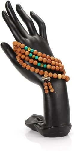Vista 2 de ZSEDP - Brazalete de mano para reloj, organizador de joyas, modelo de mano, suministros de arte, joyería, pulsera y anillo