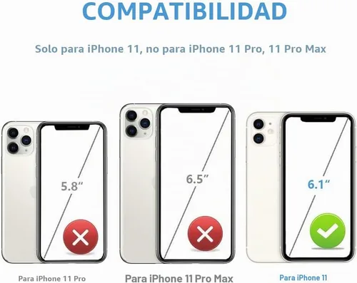 Vista 2 de ONETOP Funda tipo cartera para iPhone 11 con tarjetero de crédito, color Negro