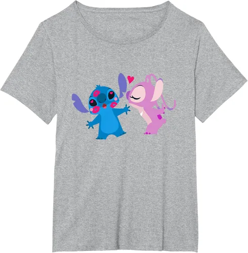 Vista 62 de Disney Stitch and Angel - Camiseta para el día de San Valentín Negro