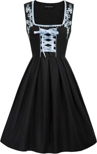 Vista 4 de Scarlet Darkness Disfraces alemanes de Oktoberfest para mujer 3 piezas vestidos de Dirndl bávaro