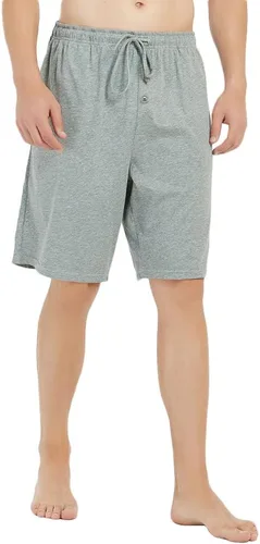 Vista 4 de U2SKIIN Paquete de 2 pantalones cortos de pijama para hombre, 100% algodón, pantalones ligeros con bolsillos, pantalones cortos de pijama suaves
