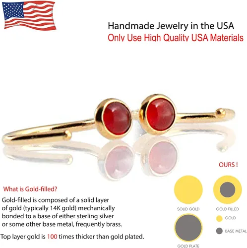 Vista 52 de Half Huggie Gold Hoop Earrings for Girls Women Tiny Cartilage Birthstone Stud Piercing Earring Hypoallergenic Earring Screw Back Dainty Hug Hoops
