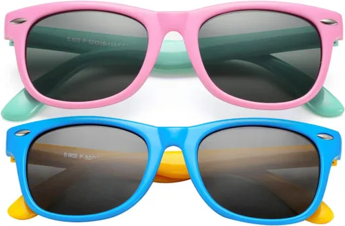 Vista 81 de Lentes de sol polarizados de goma elastómero termoplástico (TPEE) flexible, para niñas y niños de 3 a 9 años