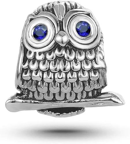 Vista 2 de KunBead Abalorios de amor de búho compatibles con pulseras Pandora, joyería de cumpleaños para mujer
