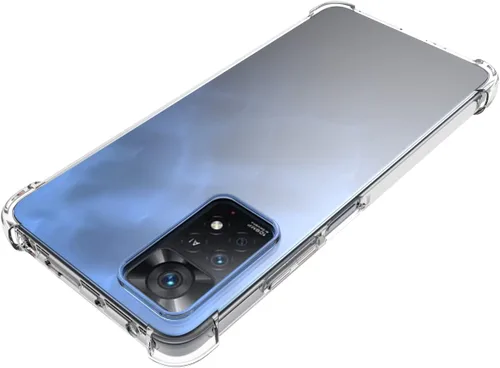 Vista 4 de USTIYA Funda para Redmi Note 11 Pro 5G Clear TPU Cuatro Esquinas Cubierta Protectora Transparente Suave Funda