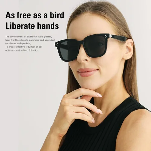 Vista 7 de Lentes de sol inteligentes Bluetooth para hombres y mujeres, gafas de audio con altavoces, protección UV400, asistente de voz, disparo remoto, carga