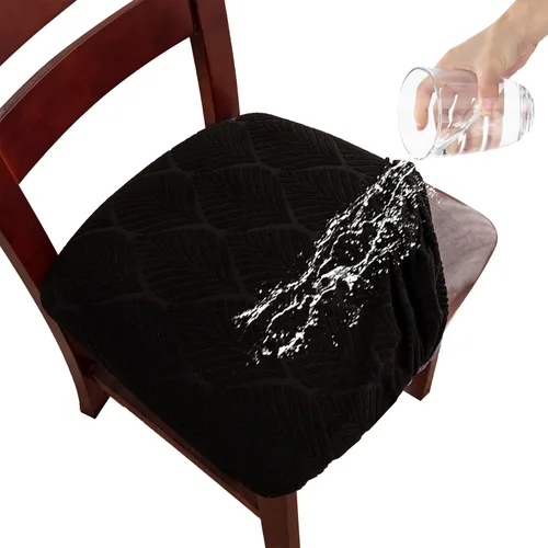 Vista 10 de Gute Fundas para Asiento de Silla, Funda de Silla de Ante con Cintas Elásticas y Botón, Protectores de Silla Tapizada Desmontables y Lavables