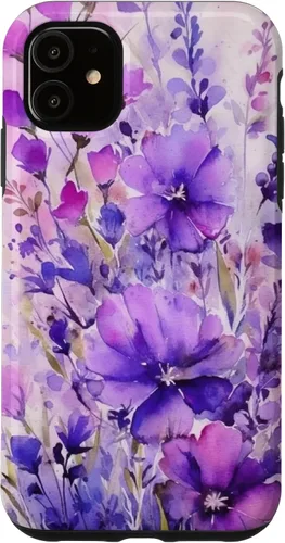 Vista 8 de Purple Lavender Flower Watercolor for Women & Girls Case for iPhone 17