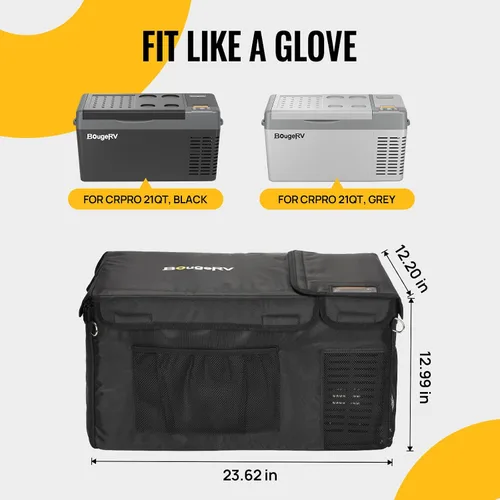 Vista 4 de BougeRV CRPRO Funda protectora aislada de 21 cuartos de galón, funda de transporte portátil de 12 voltios para refrigerador CRPRO de 21 cuartos