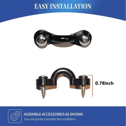 Vista 5 de Kit de 10 trabillas para kayak, kit de aparejo de cubierta de bucles de amarre para kayak, ojo de nailon y tornillos de acero inoxidable para canoa