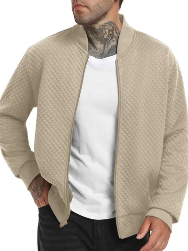 Vista 3 de Sudadera acolchada para hombre 2025, casual, elegante, chaqueta bomber versátil S-2XL