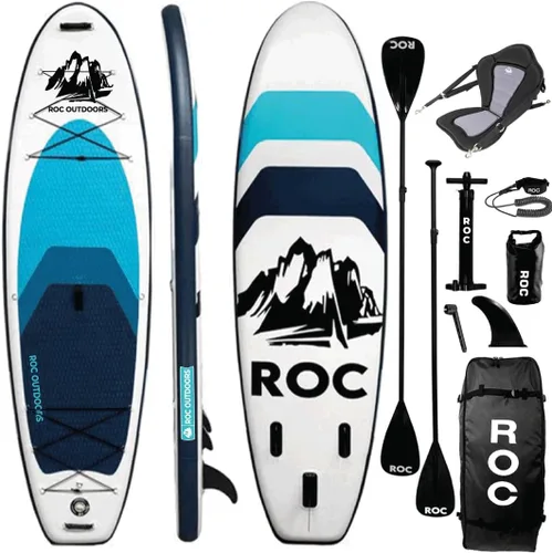 Vista 23 de Roc Inflatable Stand Up Paddle Board 10' 6" with Premium SUP Paddle Board Accessories, Wide Stable Design, Non-Slip Comfort Deck for Youth & Adults