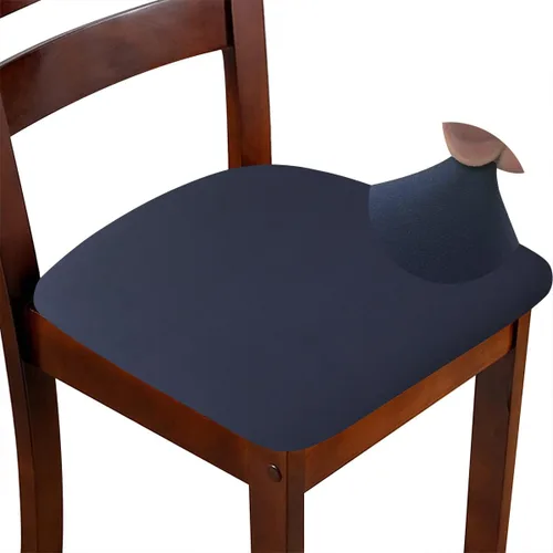 Vista 16 de Juego de 4 fundas de asiento para silla, elásticas, estampadas, para comedor, cuadradas, extraíbles y lavables, fundas de cojín para cocina, oficina