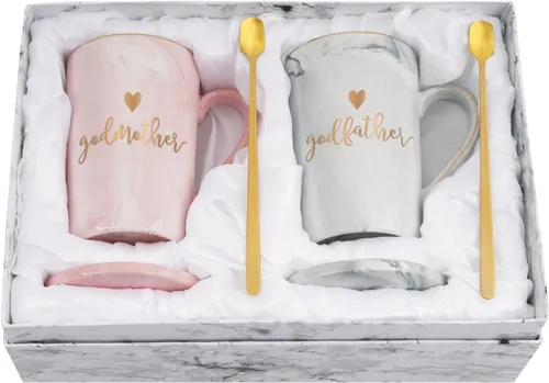 Vista 8 de YHRJWN Regalo de Propuesta para Padrinos, Taza de Café para Madrina y Padrino, Regalos de los Ahijados para los Padrinos, Regalos para Padrinos