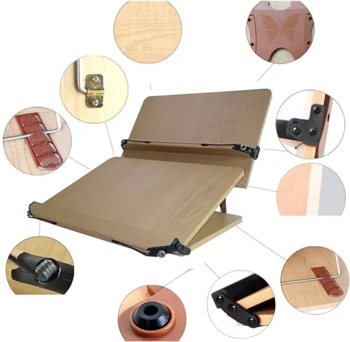 Vista 6 de Libro Soporte Holder Reading Desk Desktop libro Stands Suministros de Oficina 2 nd etapa Madera MDF) W 23.8