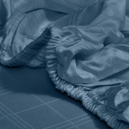Vista 6 de Linenwalas Juego de sábanas refrescantes de Tencel de 4 piezas, juego de sábanas cortas de seda suave, juego de ropa de cama con autocomprobaciones