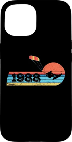 Vista 6 de Kitesurfer Kitesurfing Birthday Vintage 1988 Born Kitesurf Case for iPhone 16