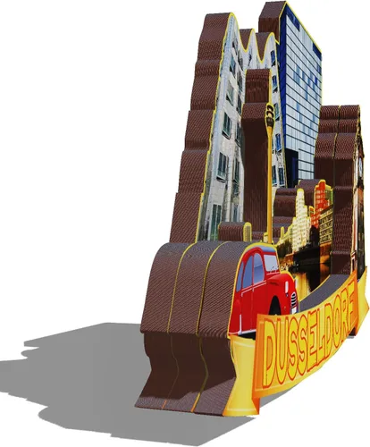 Vista 2 de Imán de madera de Alemania Dusseldorf 3D para nevera, recuerdos coleccionables, decoración hecha a mano, artesanías 2