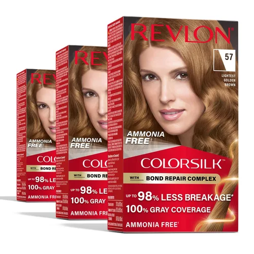 Vista 21 de Revlon ColorSilk con Complejo de Reparación de Enlaces, Tinte Permanente para el Cabello Marrón, 100% Cobertura de las Canas, Tinte para el Cabello