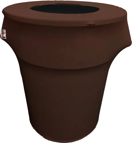 Vista 53 de LA Linen Funda elástica de elastano ajustable para cubo de basura Slim Jim de 23 galones, cubierta de contenedor de residuos, decoración de patio