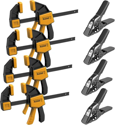 Vista 11 de Abrazaderas de barra mini de 6 pulgadas para carpintería, abrazadera/separador F de una mano de 2 piezas, abrazadera para madera con límite de carga