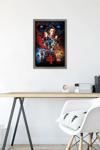 Vista 6 de Trends International Netflix Stranger Things: Season 4 - Póster de pared de una hoja, 14.725 x 22.375 pulgadas, versión enmarcada de madera