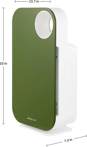 Vista 3 de OVAL AIR AIR1000E - Purificador de aire H13 True HEPA 5 en 1 de 3 etapas para habitaciones de hasta 600 pies cuadrados, reduce alergias, asma