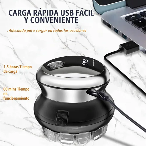 Vista 6 de Cortapelos para hombres, kit de corte de pelo eléctrico inalámbrico, profesional, impermeable, automático, recortador de pelo circular con pantalla
