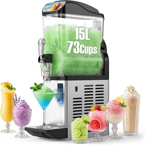 Vista 13 de GSEICE Máquina comercial del granizado de 8 galones, tanque dual 15L Mango negro - 8Gal 2Tank