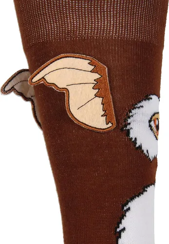 Vista 3 de Bioworld Gremlins Gizmo - Calcetines elásticos con orejas 3D para adultos, diseño de personajes grandes, para hombres y mujeres, 1 par, Marrón