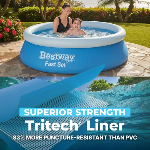 Vista 5 de Bestway Fast Set - Piscina inflable redonda sobre el suelo de 6 x 20