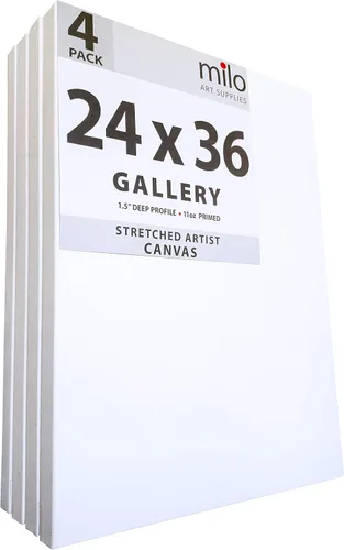Vista 12 de milo Lienzo estirado para artista, 18 x 24 pulgadas, paquete de 4, perfil de galería de 1.5 pulgadas de grosor, lienzos grandes imprimados de 11