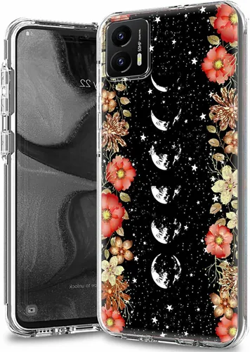 Vista 35 de Funda transparente para Motorola Moto G 5G 2023 con patrón de ciervo de bandera estadounidense para mujeres y hombres, doble capa híbrida de TPU