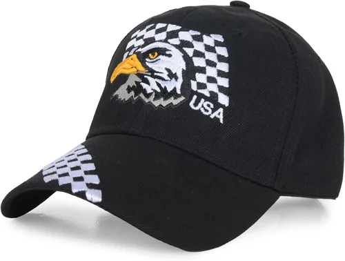 Vista 14 de Anna-Kaci Gorra de béisbol con velcro ajustable en relieve en 3D con bandera estadounidense de Estados Unidos