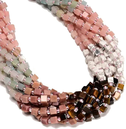 Vista 52 de JM Design Cuentas de 5/64 de pulgada 01 con forma de cubo liso multicolor para manualidades y fabricación de joyas (pulseras, collares, pendientes)