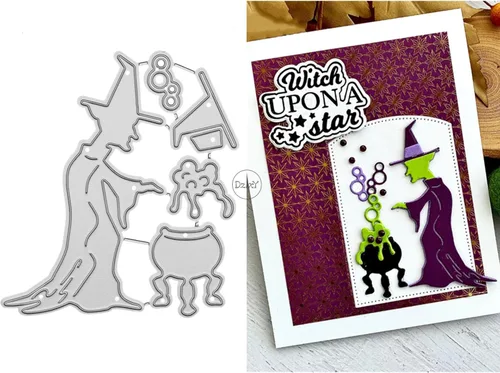 Vista 28 de DzIxY Juego de troqueles de metal fantasma de calabazas de Halloween para hacer tarjetas, juegos de troqueles de papel para grabar, plantillas