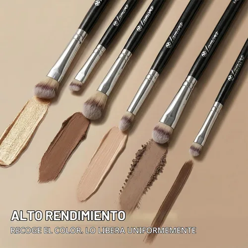 Vista 4 de Lamora Juego de brochas para sombra de ojos, brochas de maquillaje de ojos