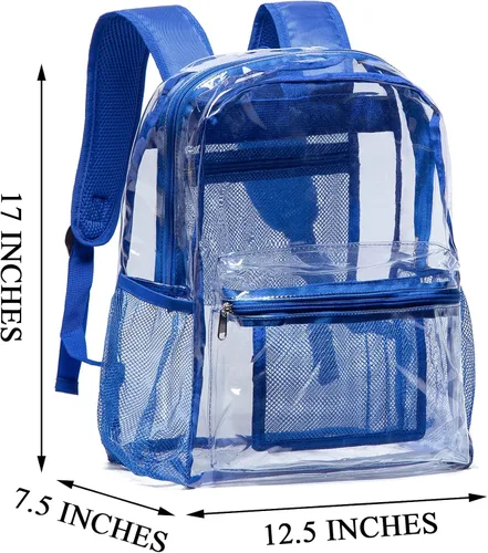Vista 2 de Vorspack Mochila transparente de PVC resistente con correa reforzada para el lugar de trabajo universitario