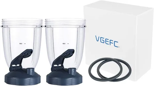 Vista 8 de Vasos de licuadora Nutribullet para licuadora, piezas de repuesto de licuadora, tazas de 18 onzas con 2 tapas abatibles para llevar y 2 juntas