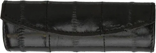Vista 6 de Elegante diseño de piel de anguila cosmética caso lápiz labial caso Negro
