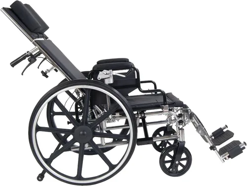 Vista 2 de Drive Medical Viper Plus GT Silla de ruedas reclinable completa, brazos de escritorio desmontables, asiento de 16 pulgadas Full Reclining