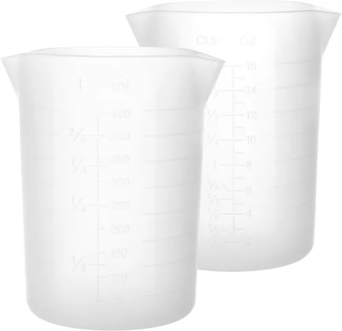 Vista 10 de Vasos medidores de silicona grandes de 8.5 fl oz, vasos de resina reutilizables de 8 onzas para epoxi, moldes de fundición, slime, proyectos de arte