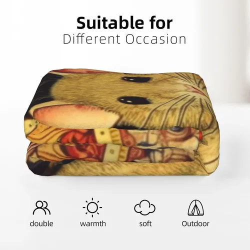 Vista 5 de Manta de forro polar con estampado digital de ratas, súper suave y cálida, 50 x 70 pulgadas, para sofá, acogedora, mullida