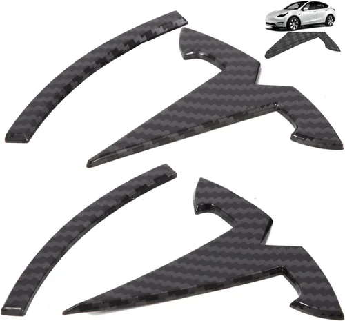 Vista 8 de Accesorios de emblema para Tesla Model 3 Logo Sticker 2023 2022-2017 Model 3 Calcomanías (negro)