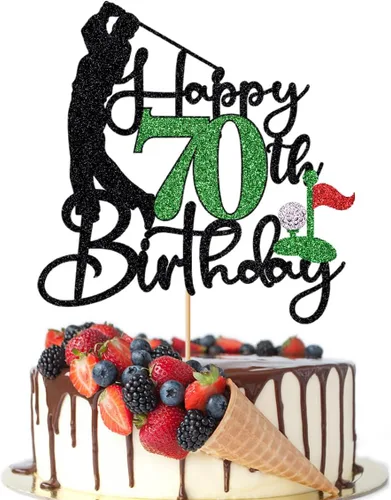 Vista 10 de Golf Happy 10th Birthday Cake Topper, Golfer/Sports Themed Birthday or Retirement Cake Decorations,Golf Ten 10 Years Old Ball Player Sport Themed