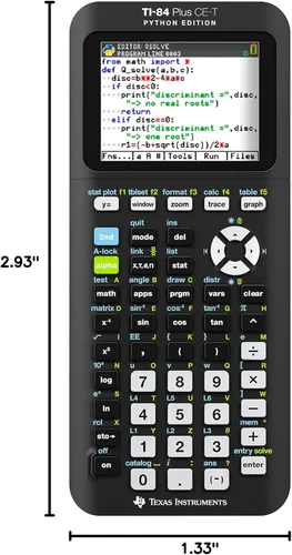 Vista 5 de Texas Instruments TI-84 Plus CE-T Python Edition Calculadora Gráfica (Pantalla a Color) Negra