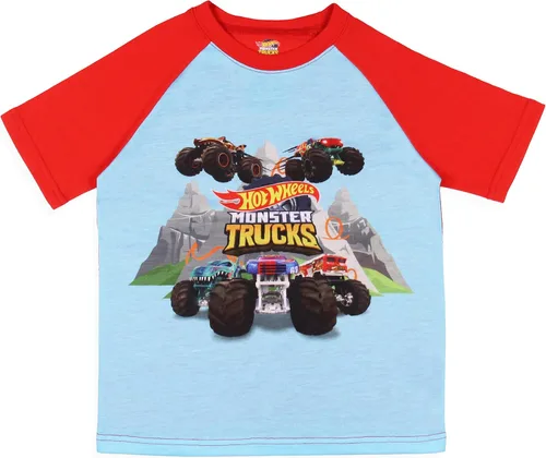 Vista 2 de INTIMO Hot Wheels - Conjunto de pijama para niños con estampado de Monster Trucks Toys