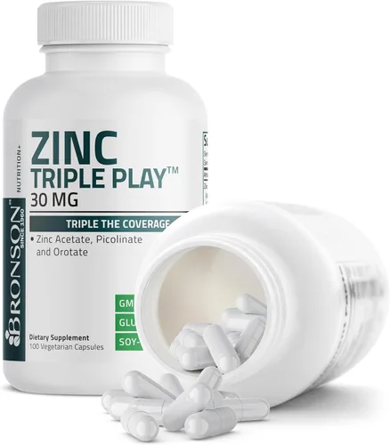 Vista 6 de Bronson Zinc Triple Play 30 mg Triple Cobertura Apoyo Inmune con Acetato de Zinc, Picolinato y Orotato - Apoyo inmunológico, antioxidante