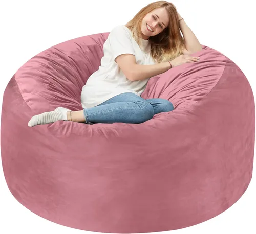Vista 35 de Homguava - Sillón puff de 3 pies Sillón estilo puff grande de 3 pulgadas con relleno de espuma viscoelástica, sofá suave con funda de terciopelo