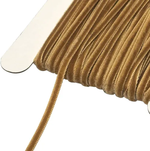 Vista 92 de Chenkou Craft Cinta de Terciopelo Beige 25 Yardas 1/4" Lotes a Granel (Beige, 1/4"(6mm))